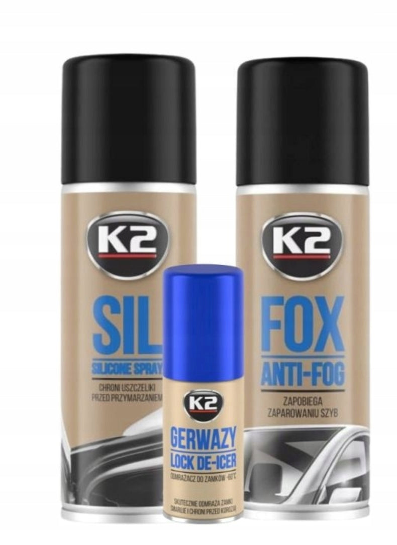 Set for car K2 (Silicone for gaskets+Anti-fog+Lock defroster)