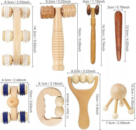Set for maderotherapy ACWOO 8 elements wooden body massagers Manufacturer code 5904133264979