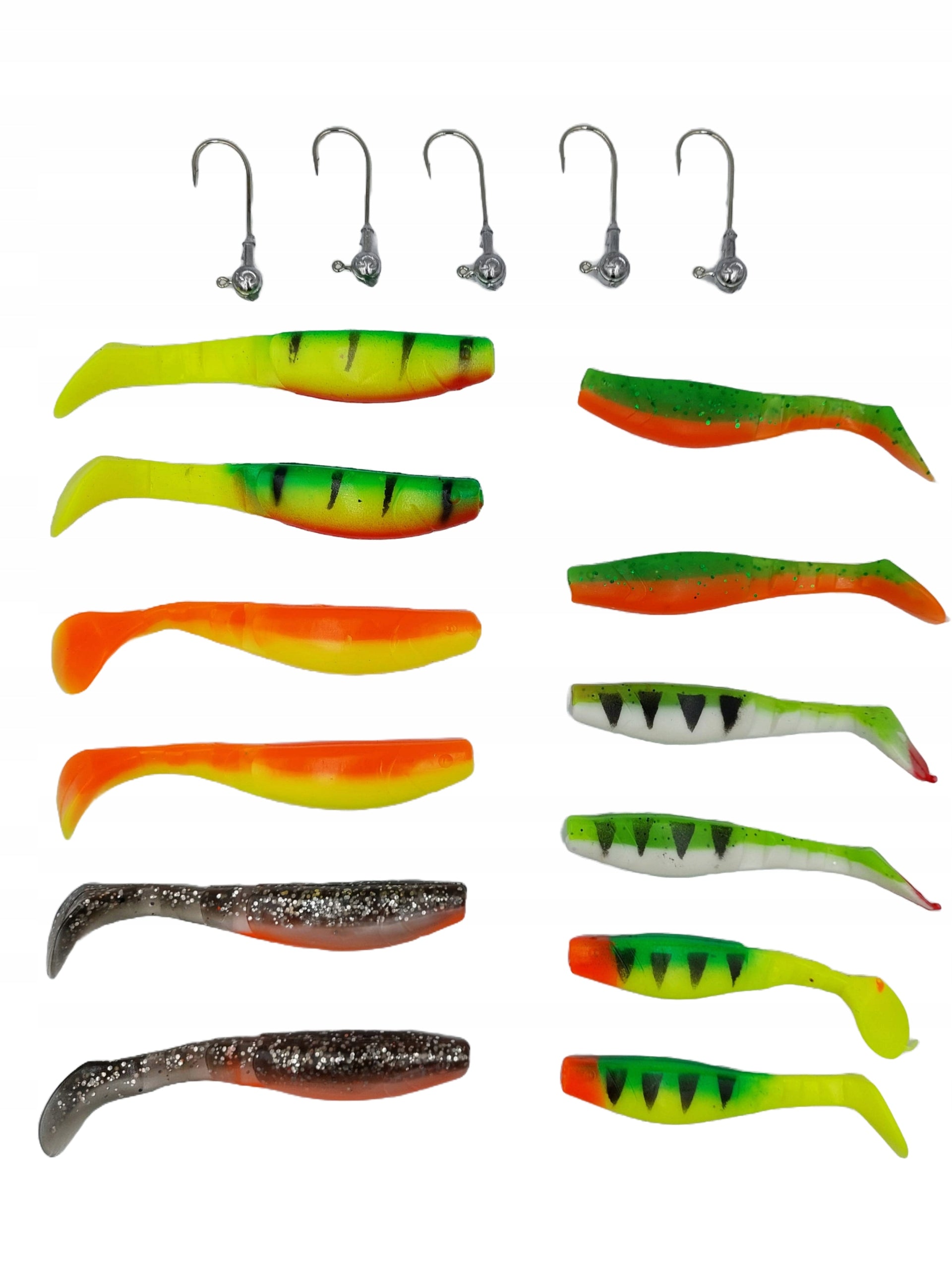 Set for spinning 12x Ripper 10cm 12cm lure Jig head box Brand no brand