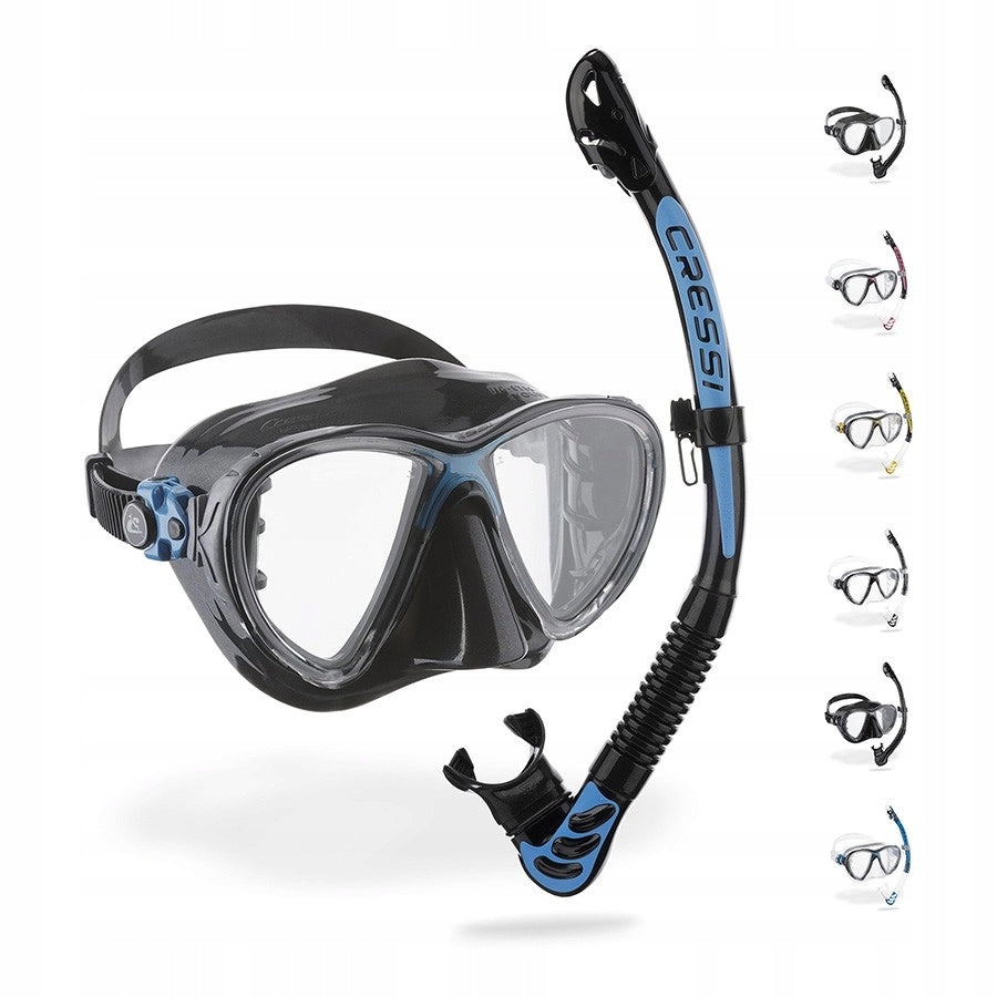Set mask with snorkel Cressi Big Eyes Evolution Alpha UD black-blue