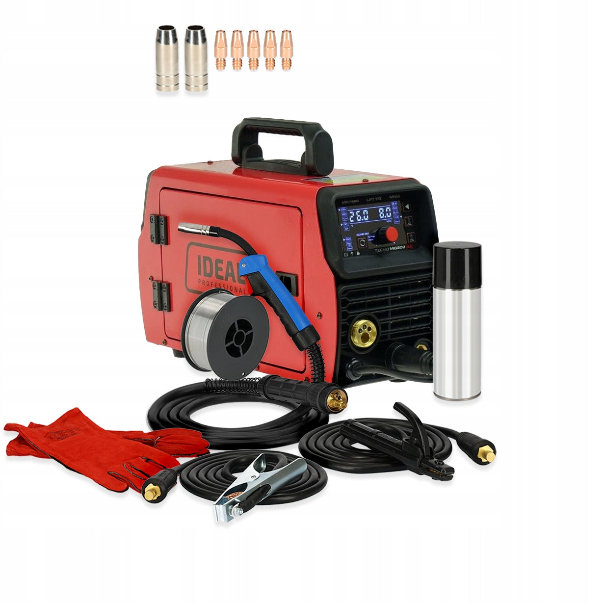 Set migomat 230V MIG MMA TIG LIFT 200A synergy IDEAL 202 LED