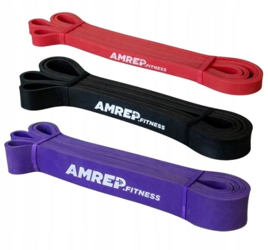 Set odporových gúm AMREP FITNESS (red,black,purple)