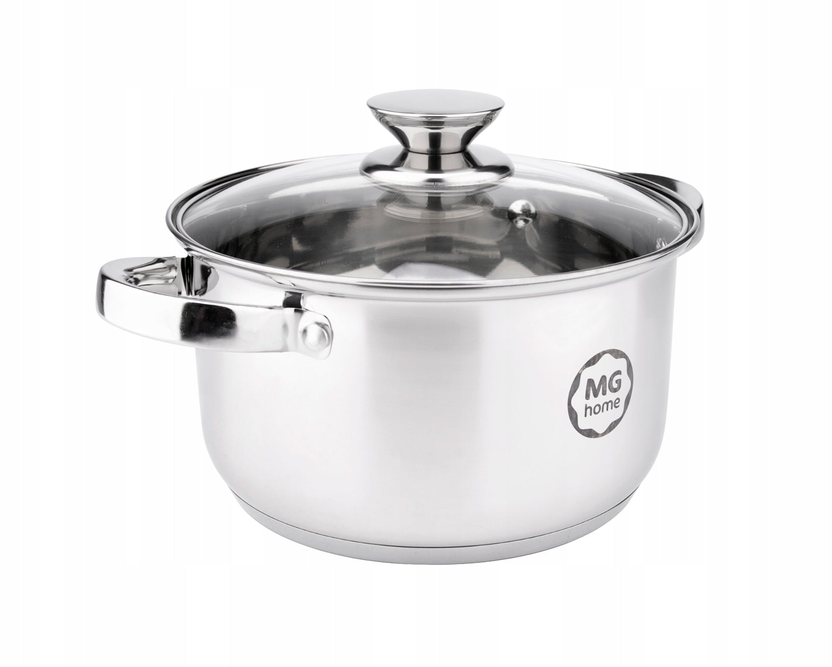 Set of 10el steel pots with lids + set of 12el glasses Line Verso