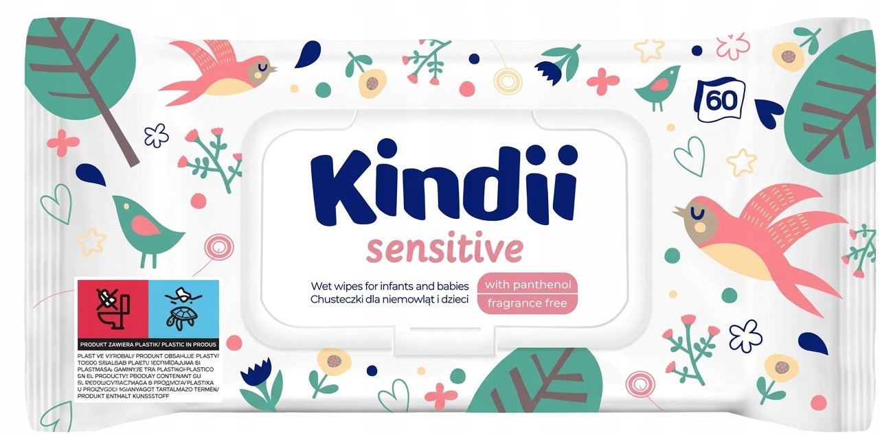 Set of 12x - WET WIPES Unscented Hygienic SENSITIVE KINDII Packaging status original