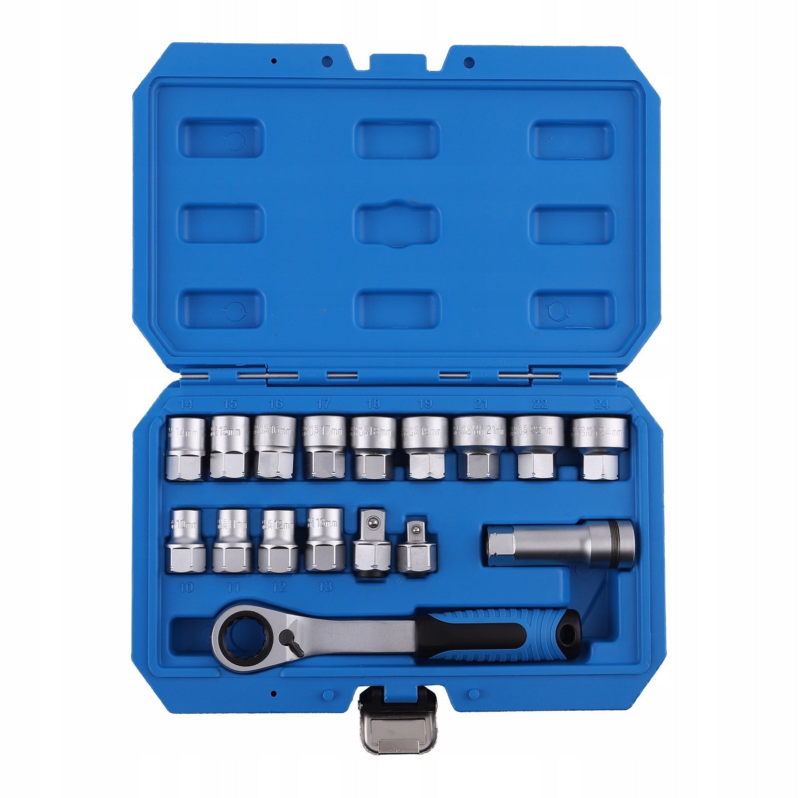 Set of 17 through socket wrenches mechanics 10-24 mm metric Brand Maxpeedingrods