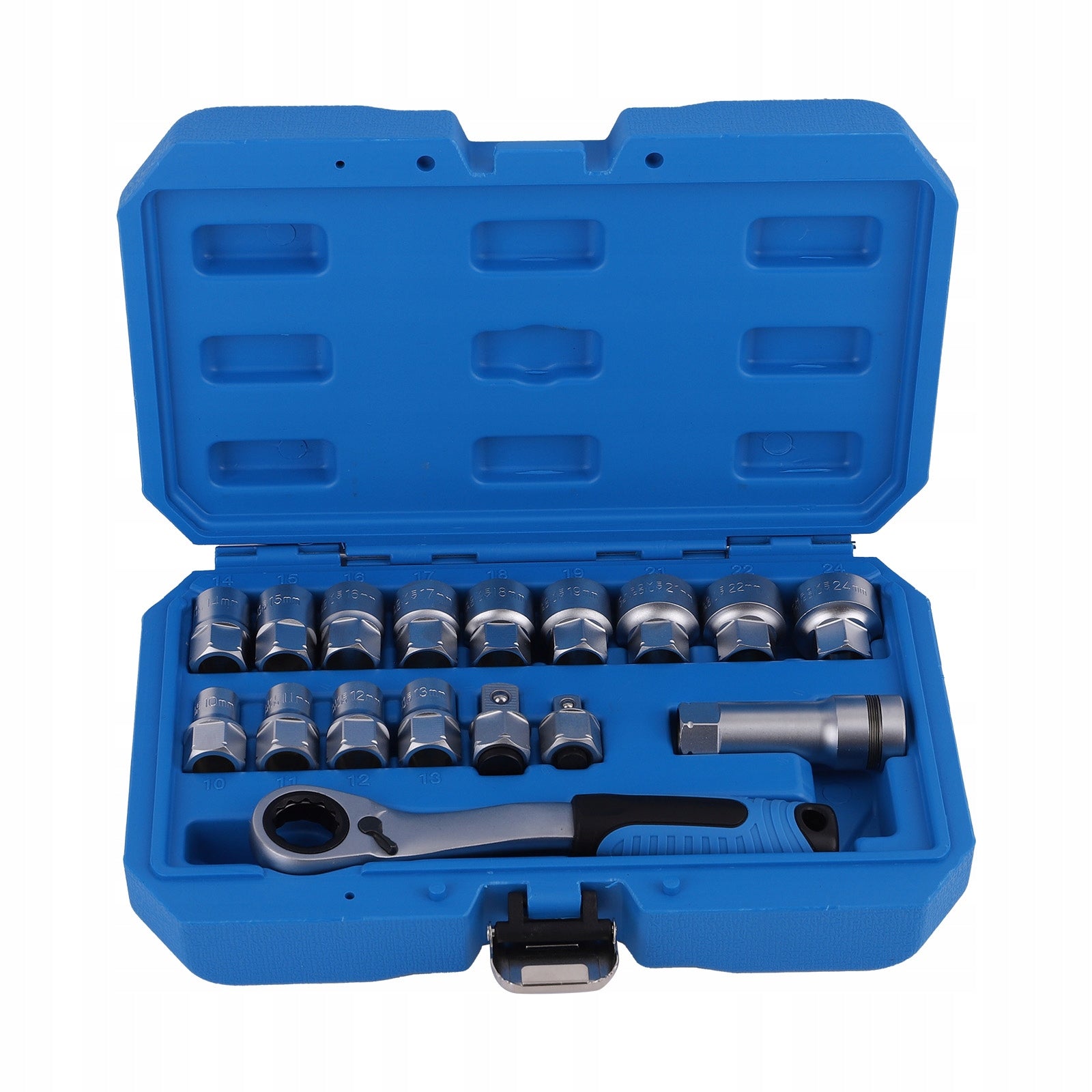 Set of 17 through socket wrenches mechanics 10-24 mm metric Manufacturer code Zestaw 17 kluczy nasadowych przelotowych