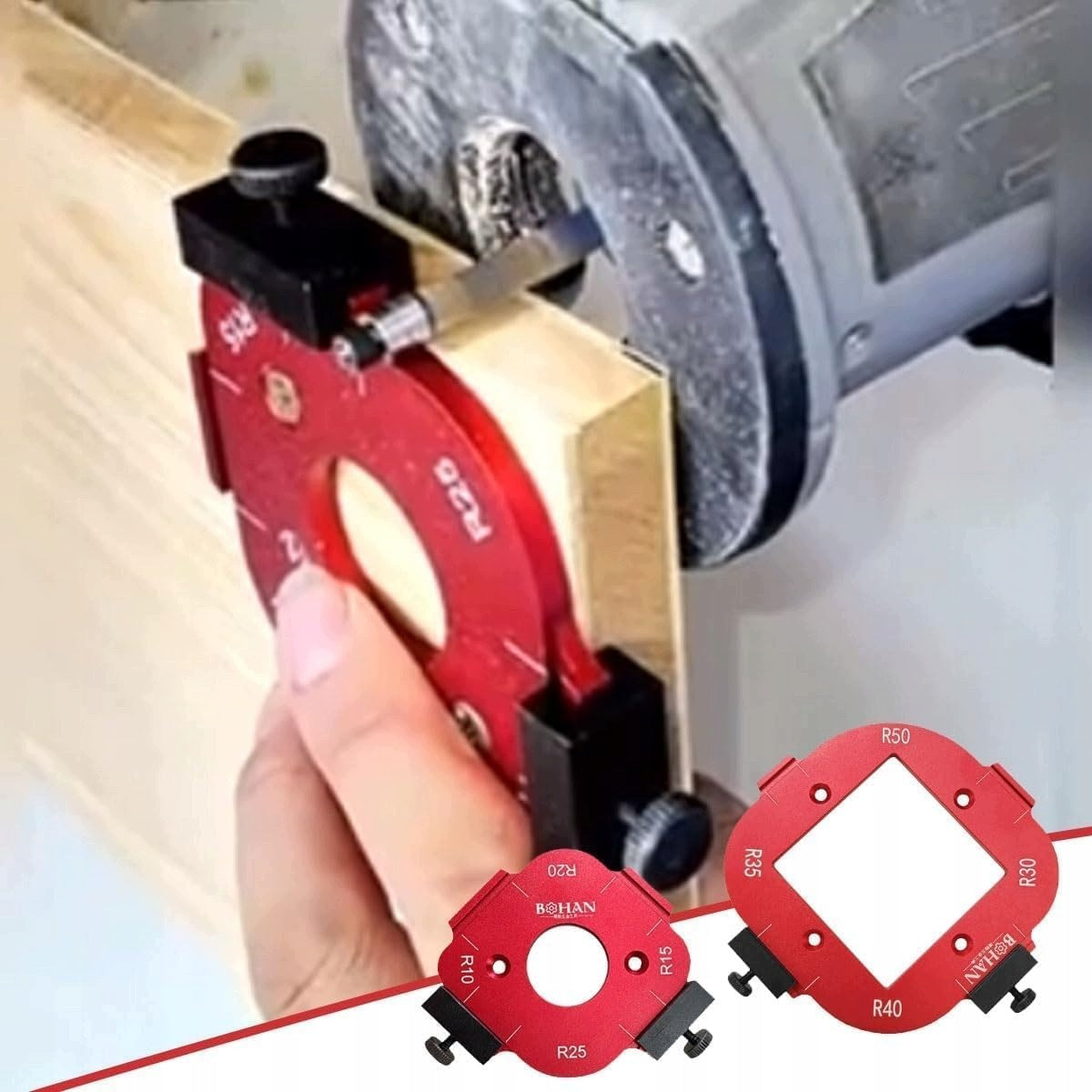 Set of 2 Aluminum Corner Milling Templates R10-R50 in Wood Brand no brand