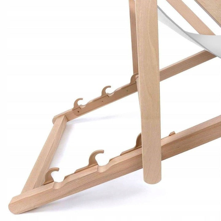 Set of 2 Deckchairs + Coffee Table Wooden Folding Balcony Folding Deckchair Manufacturer code 100