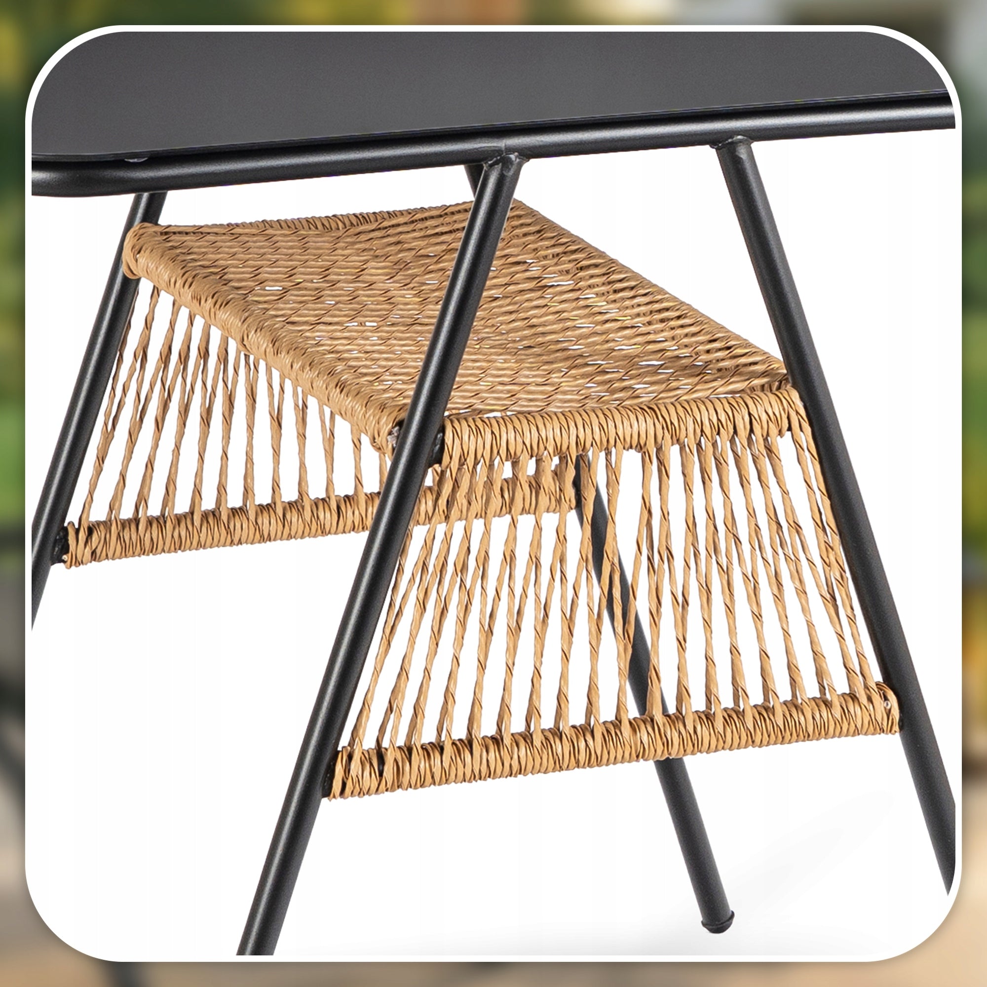 Set of 2 Garden Chairs And Table Rattan For Garden Balcony Terrace Bronze TRISTE Manufacturer MEBEL ELITE