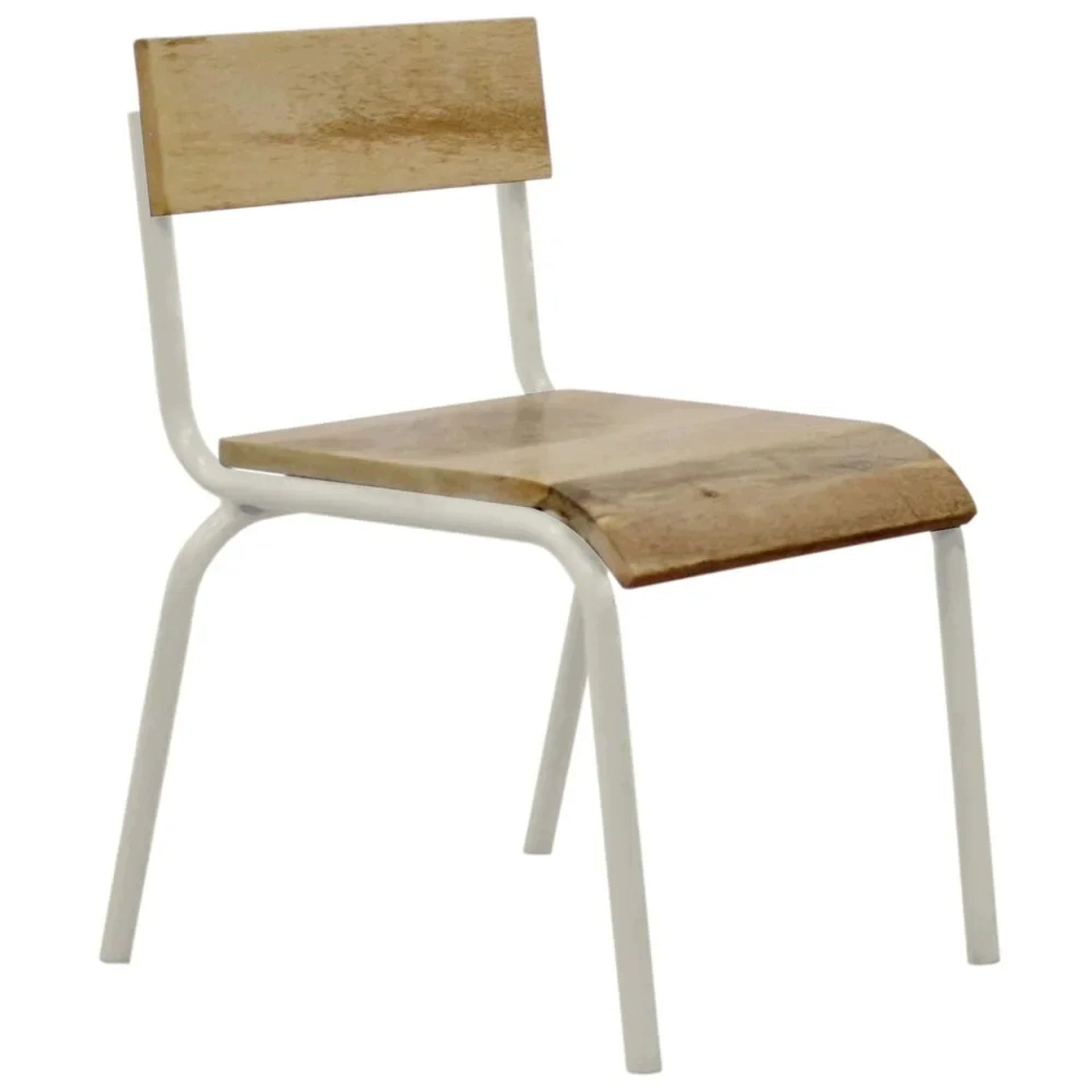 Set of 2 Kidsdepot chairs white wood metal