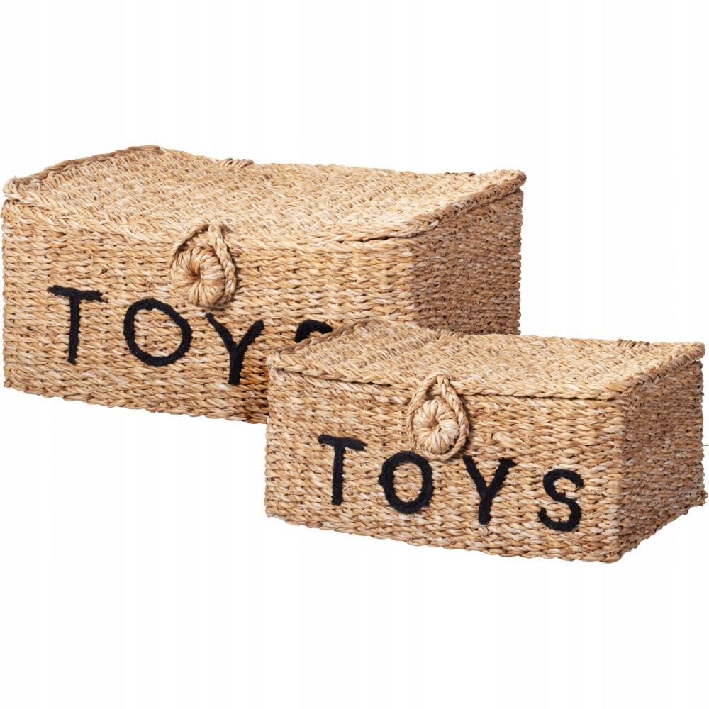 Set of 2 Toy Storage Baskets Braided 2pcs