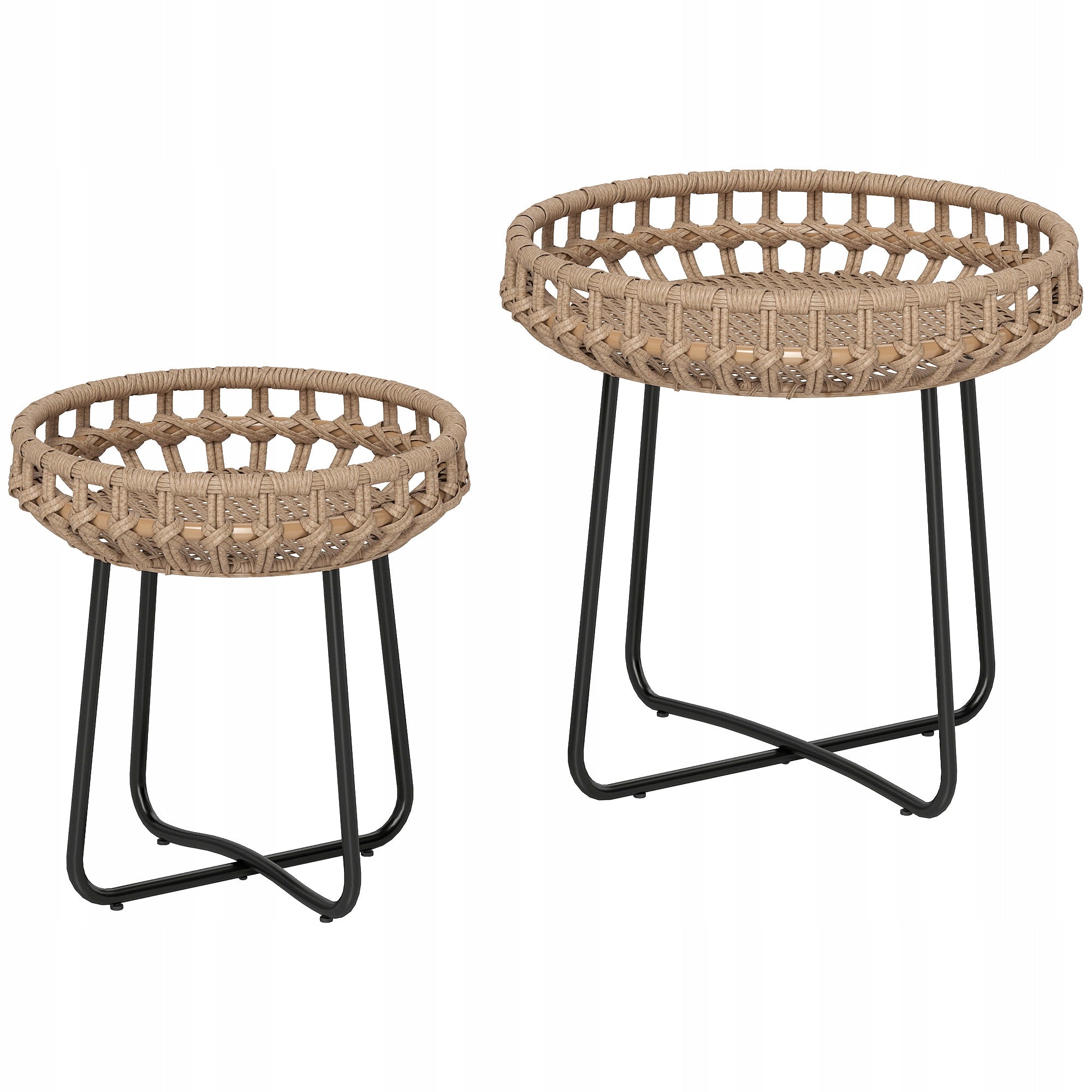 Set of 2 elegant side tables ,waterproof, for garden, outdoor