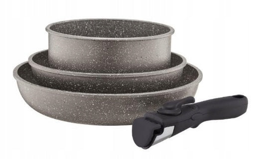 Set of 2 pans + pot + handle AMBITION 29491 Line SILVERSTONE