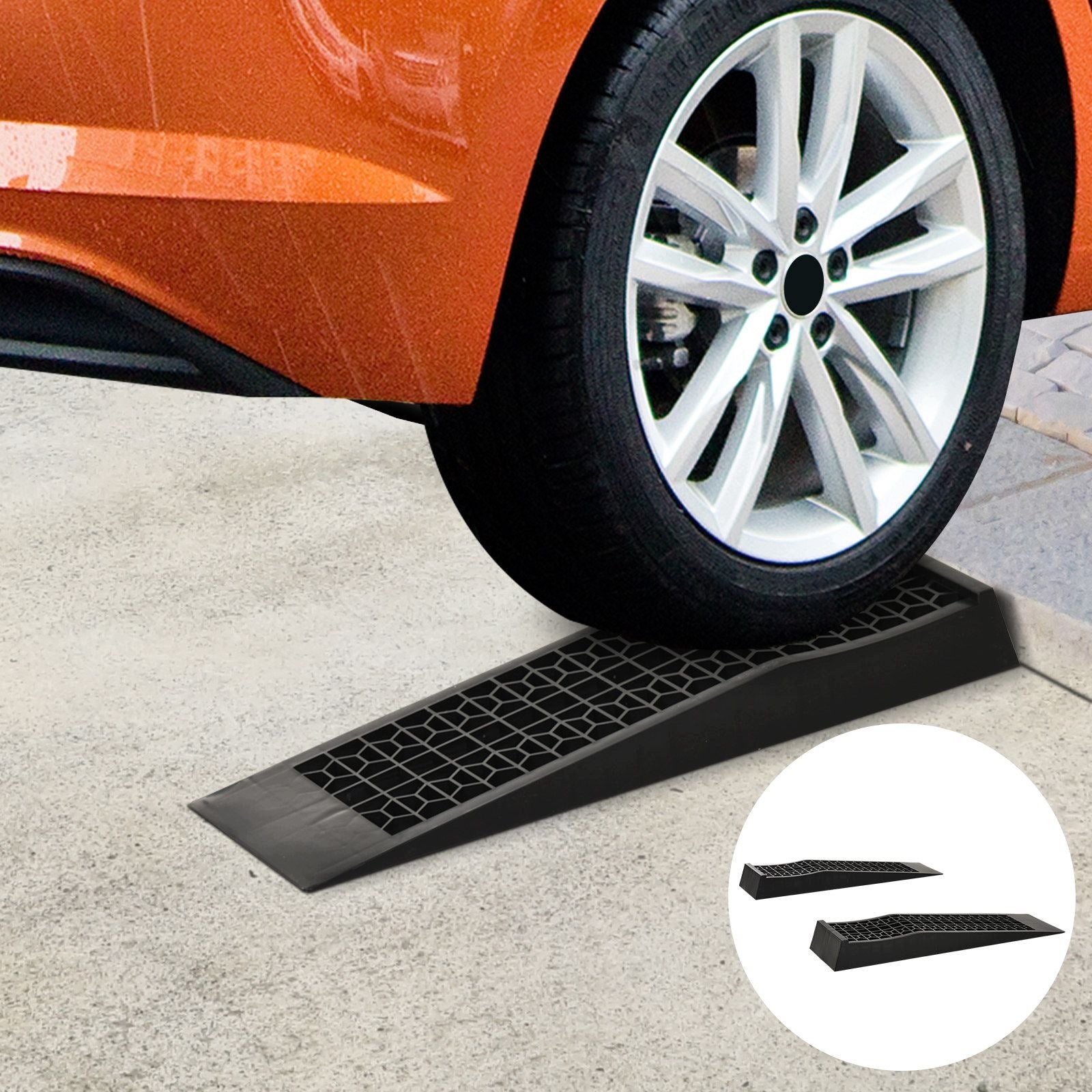 Set of 2 ramps, 3 t, plastic, black Product weight with unit packaging 3.8 kg