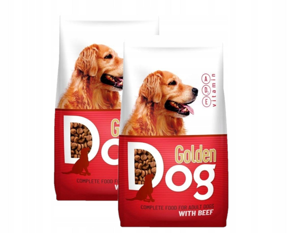 Set of 2 x 10 kg Golden Dog with Beef Economical Dog Food Manufacturer code 673474