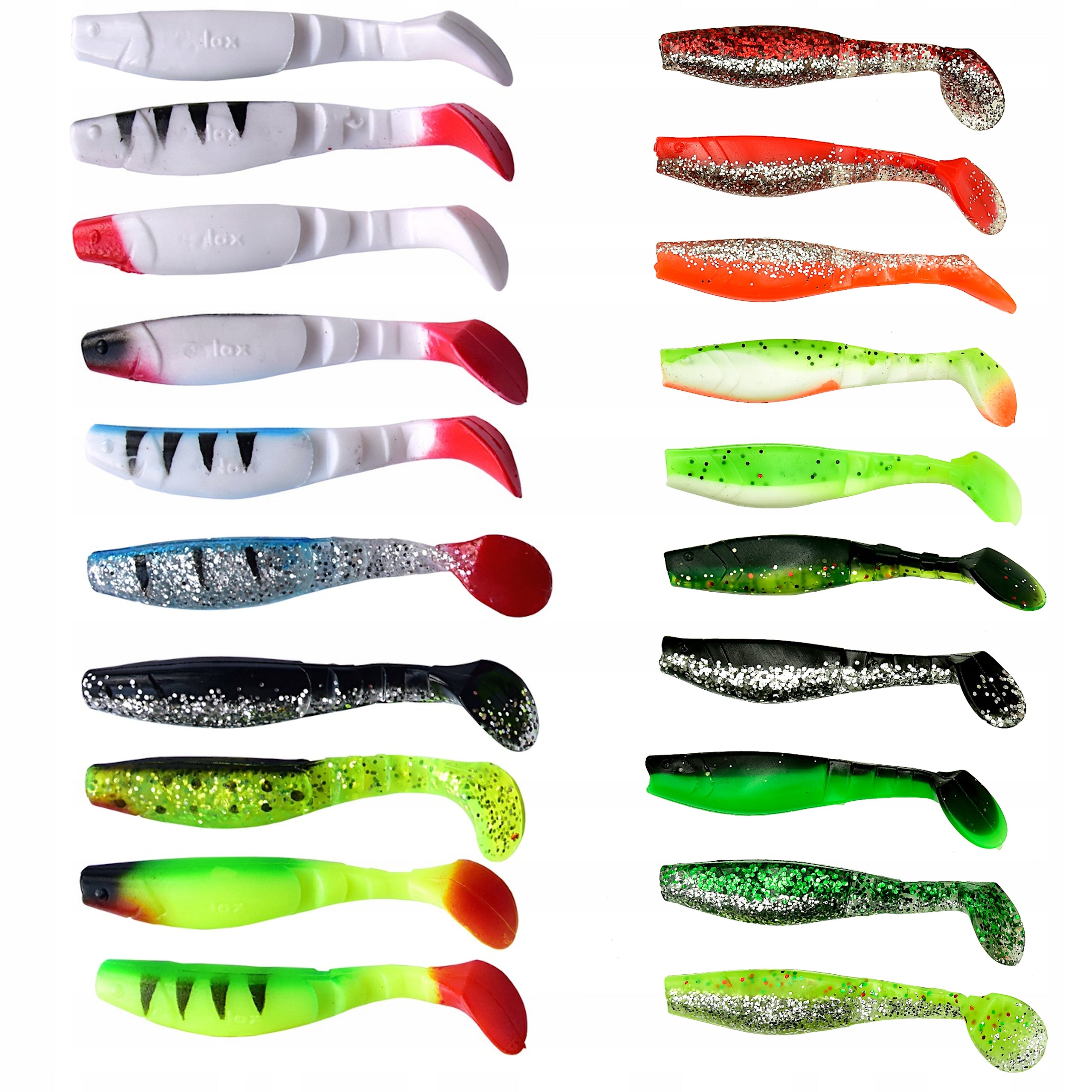 Set of 20 pcs KOPYTO rubber 10cm / 8,4g, 12cm / 13g