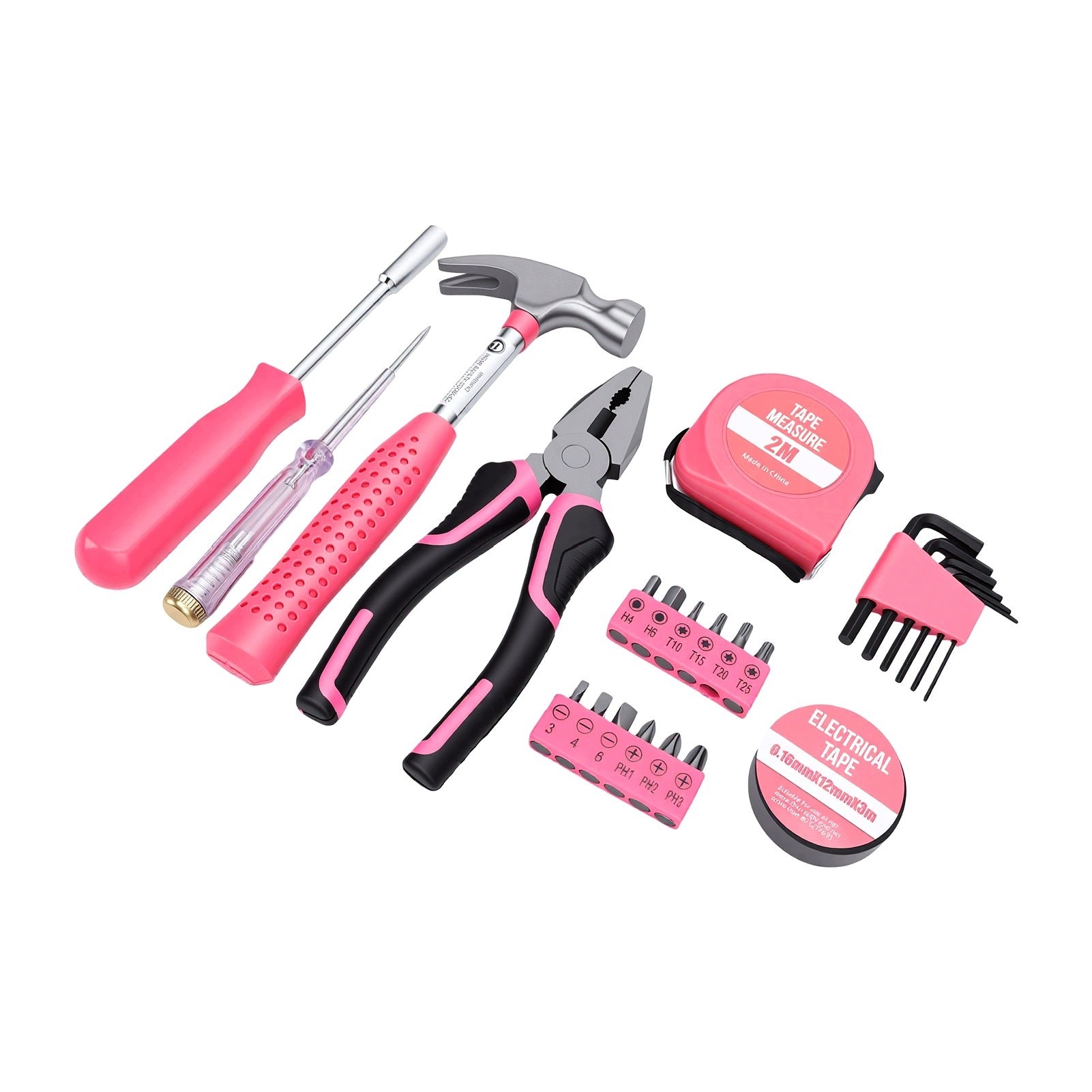Set of 24 Mini Tool Set with Non-Slip Handle Pink 9X Brand no brand