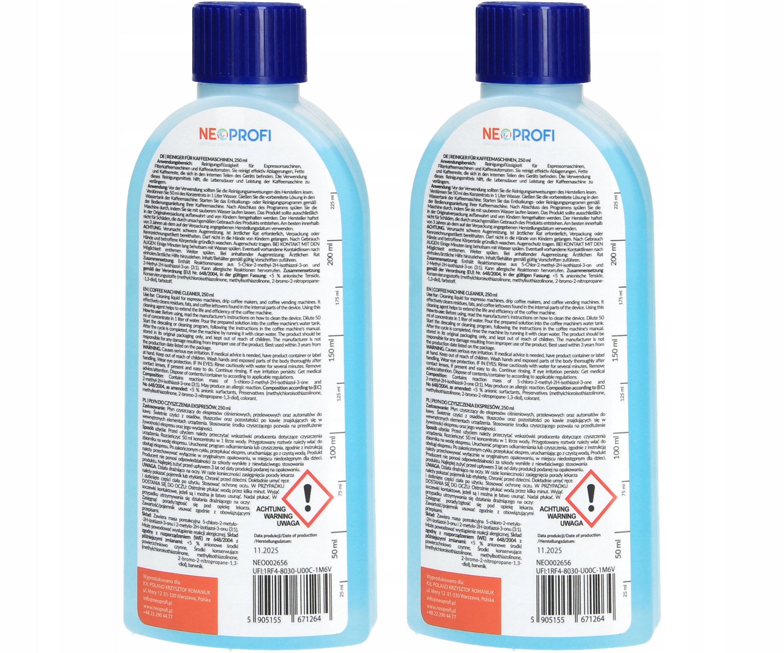 Set of 2pcs NEOPROFI coffee machine cleaner | UNIVERSAL CONCENTRATE Brand NeoProfi