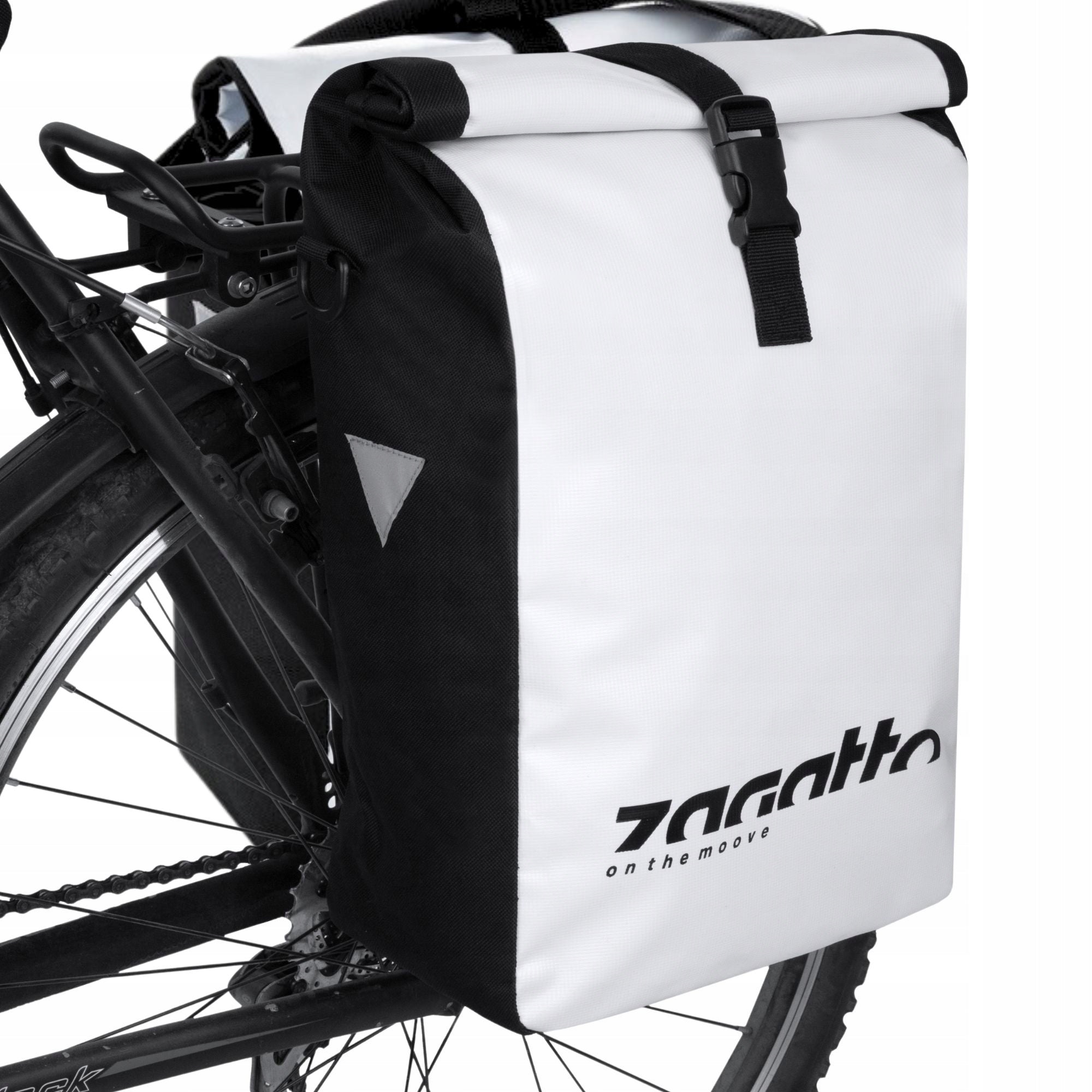 Set of 2x Bicycle pouch waterproof for rear side rack white ZAGATTO