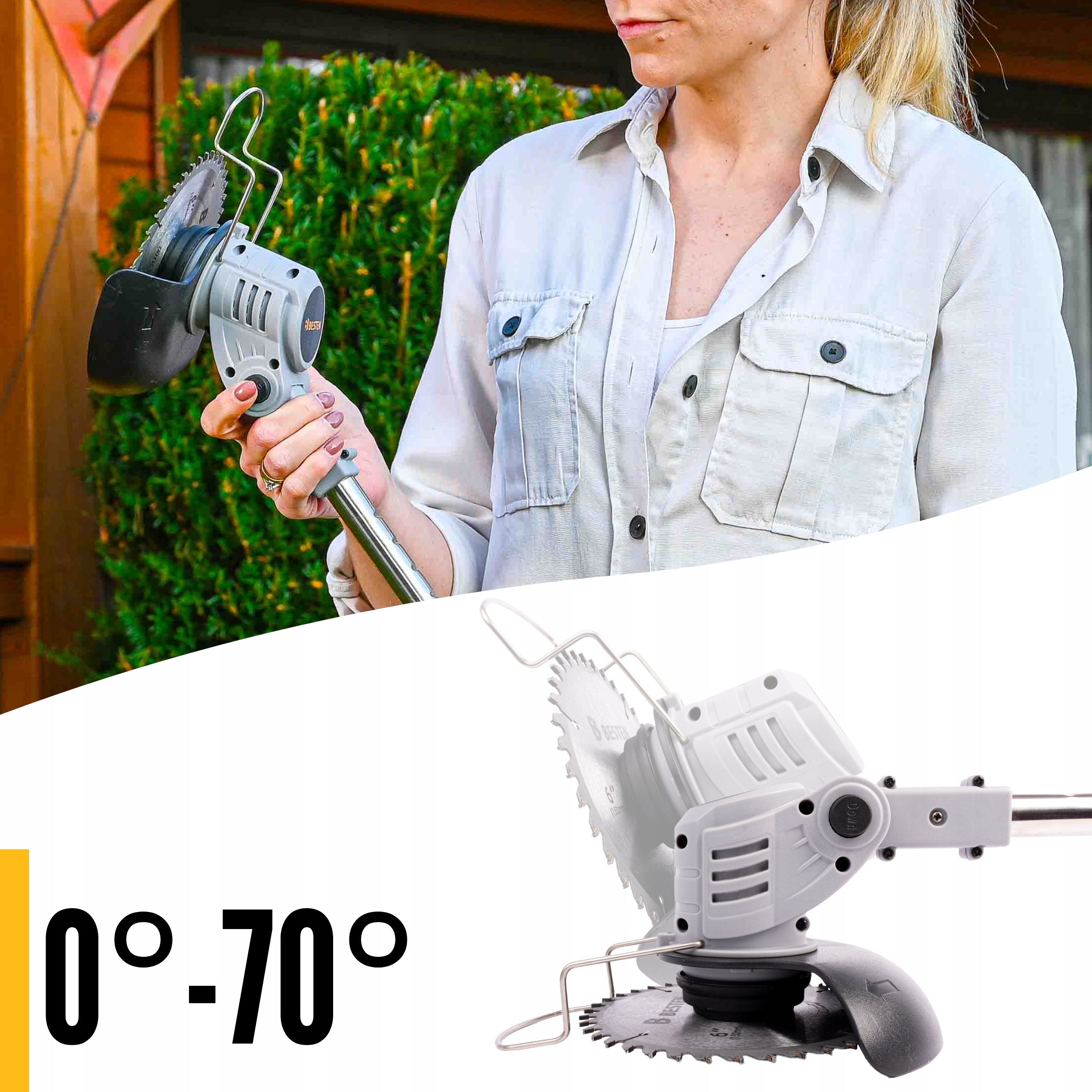 Set of 2x Brush Cutter Cordless Electric Scythe Grass Brush Cutter 2Xaku Kind edge trimmer