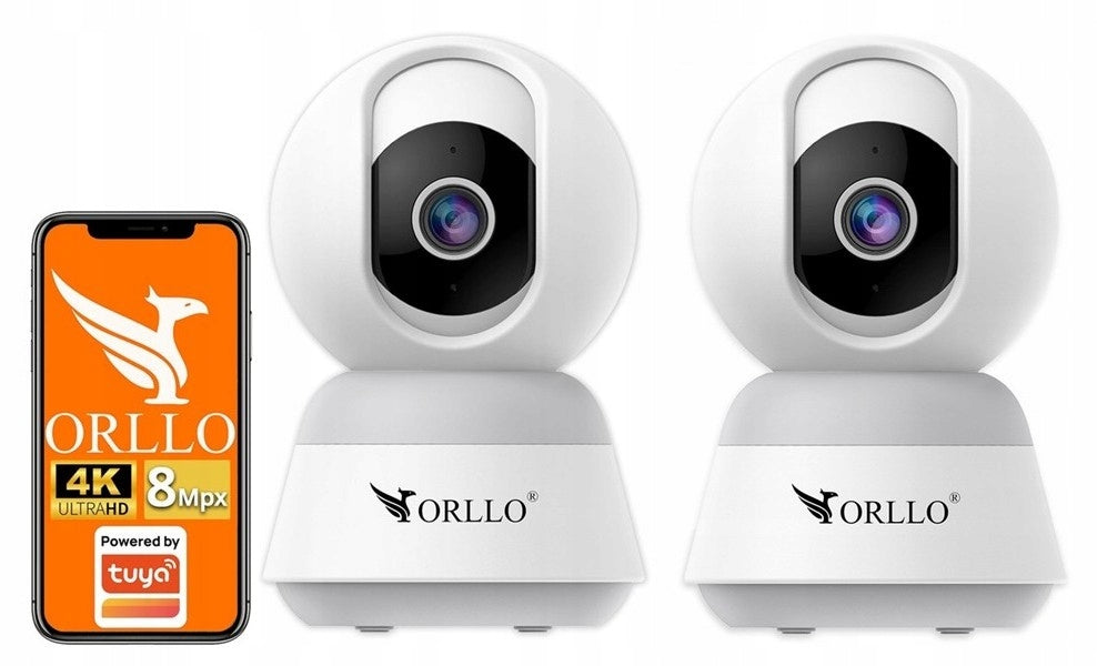 Set of 2x Camera ORLLO TW1 WiFi IP 8MP 4K Home Wew Rotation Microphone Speaker