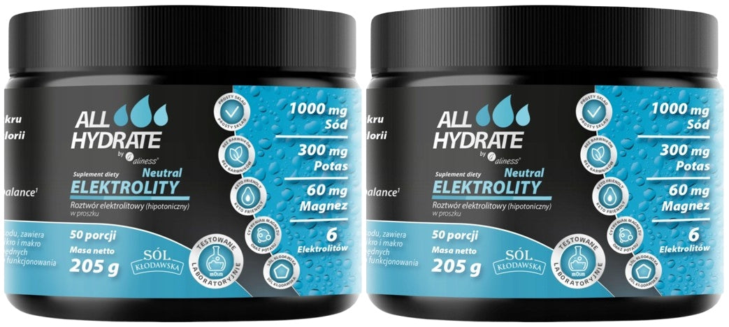Set of 2x Electrolytes Neutral 205g 50 servings Magnesium Potassium Sodium Calcium Energy