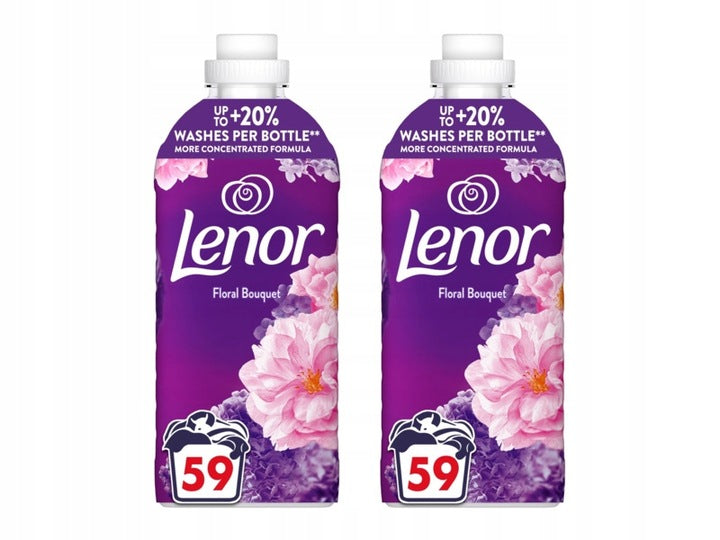 Set of 2x Lenor Floral Bouquet Fabric Rinsing Liquid 1,239 L – 2x59 Washes