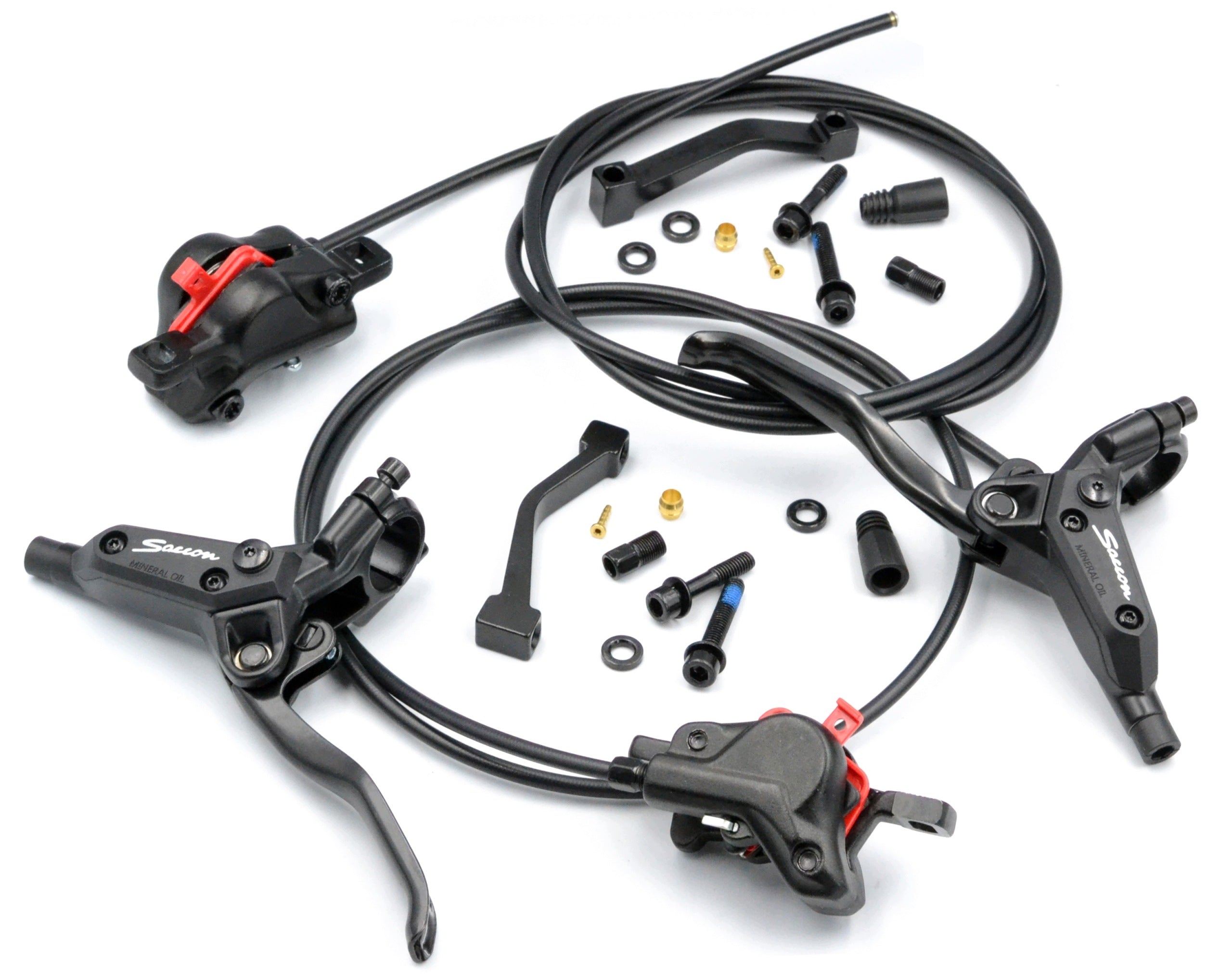 Set of 2x hydraulic brake set front, rear - handles, clamps, installation Brand iBike