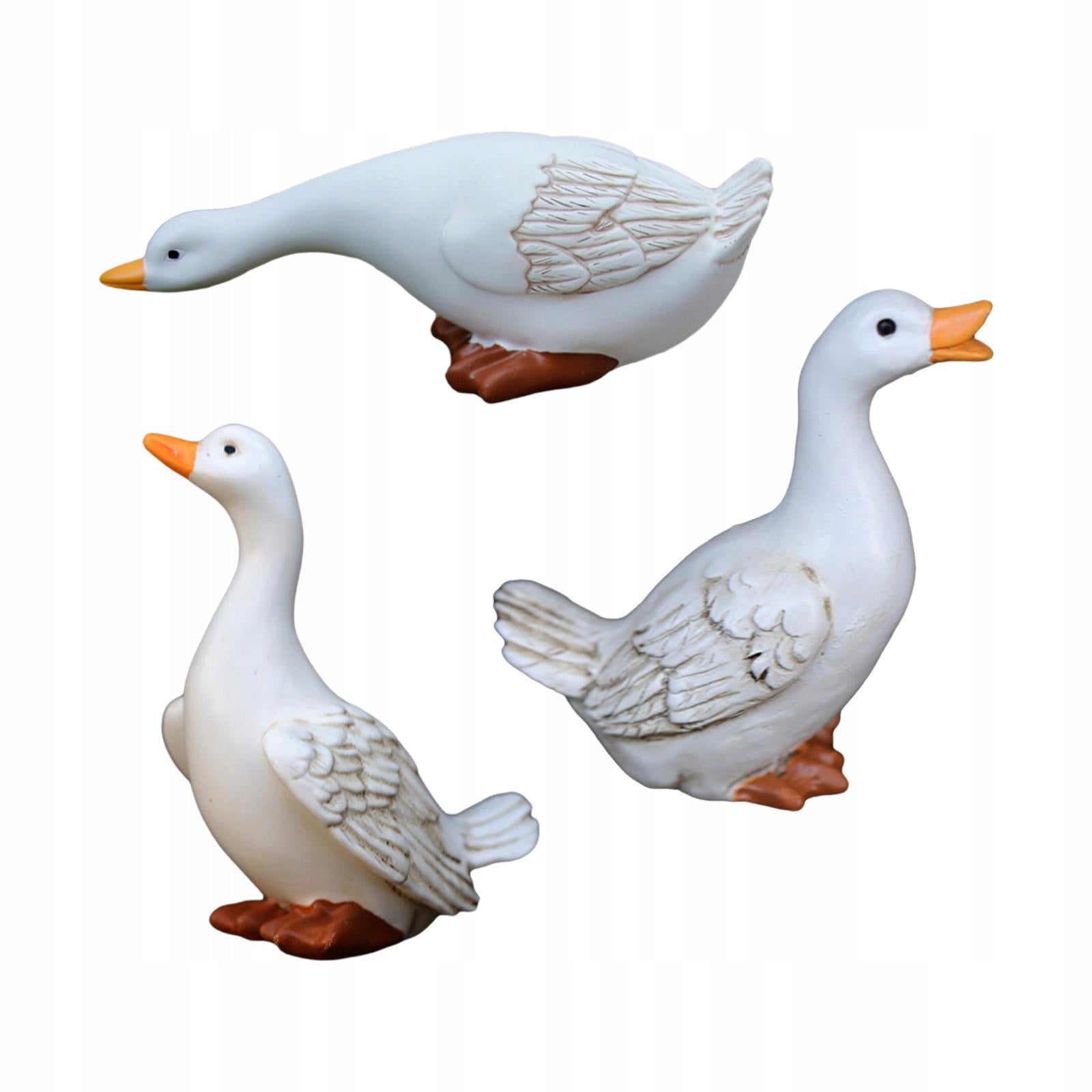 Set of 3 Garden Duck Figurine Ornament Resin Duck Model Handcrafted Outdoor