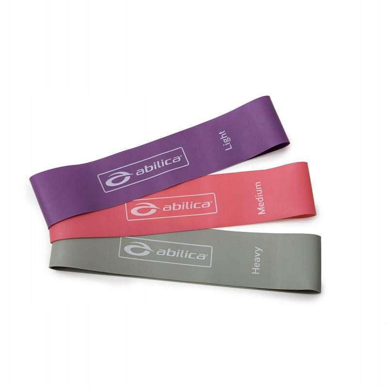 Set of 3 Resistance Bands Exercise Rubber Light Medium Heavy Abilica