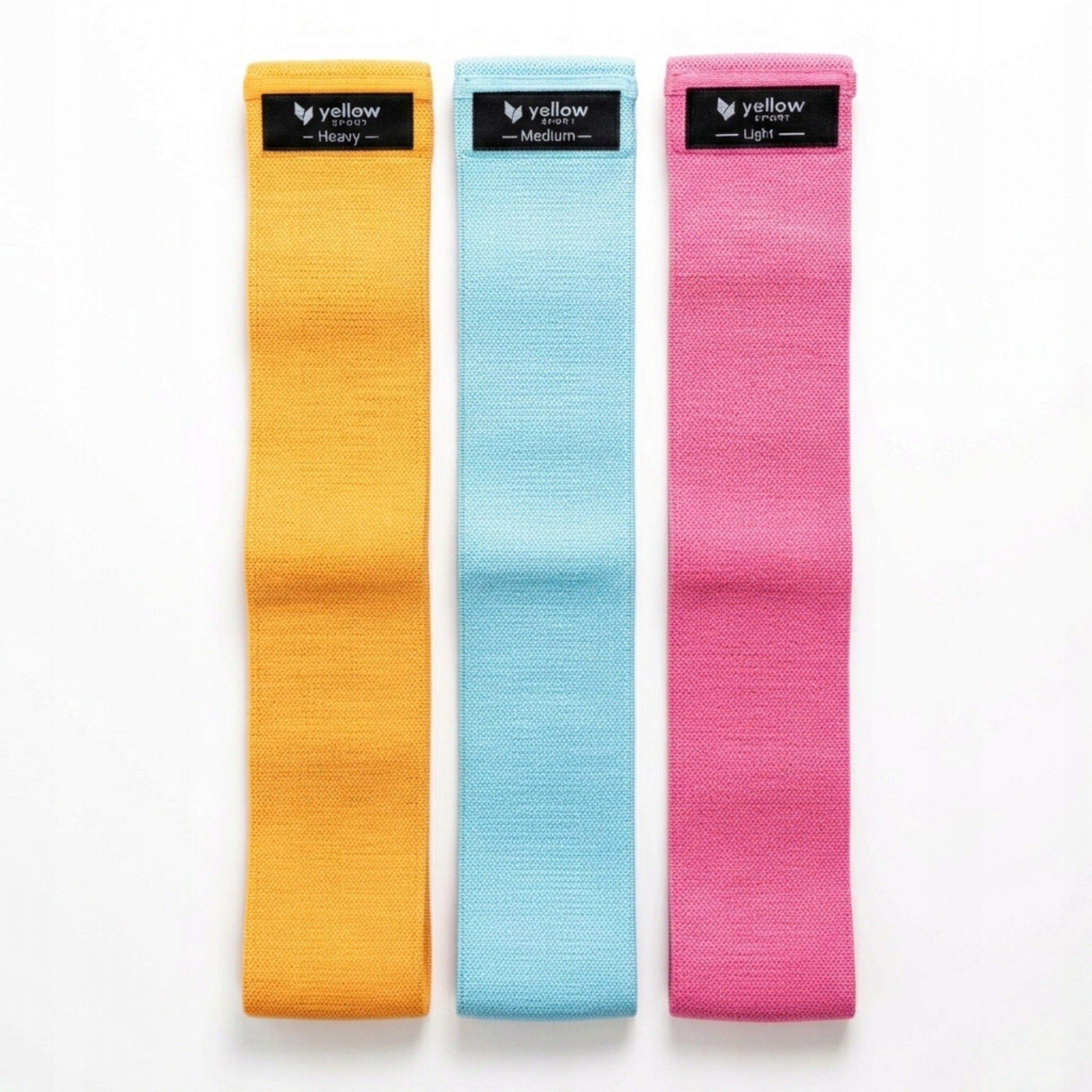 Set of 3 Rubber Exercise Tapes Training Rubber Material Strong Fitness Tapes Brand yellowSPORT