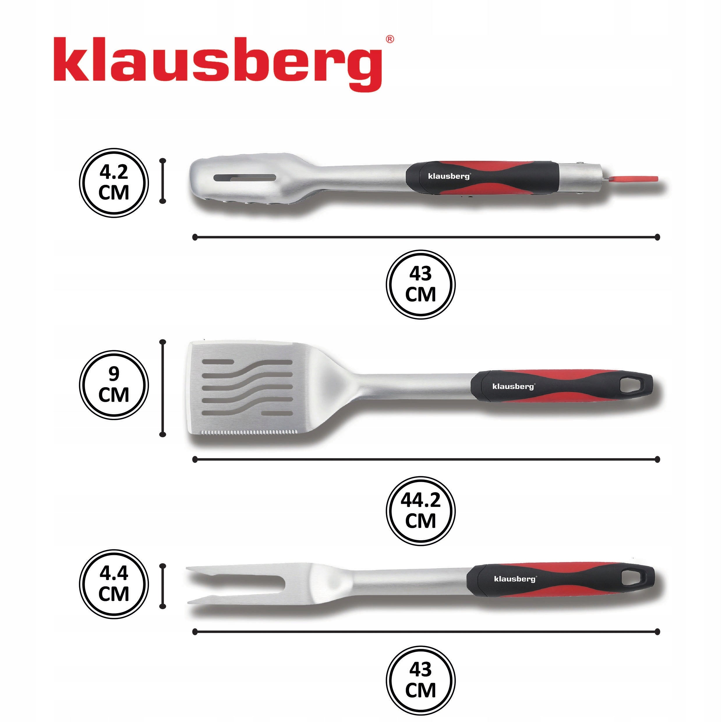 Set of 3 Stainless Steel Grill Tools Fork Pliers Spatula Manufacturer code KB-7899