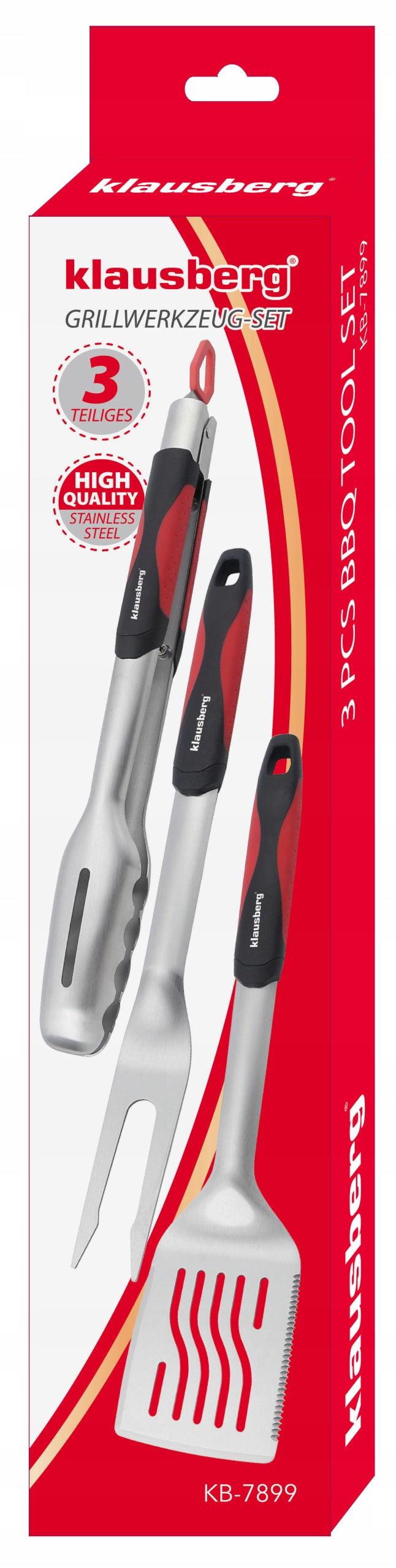 Set of 3 Stainless Steel Grill Tools Fork Pliers Spatula Product weight with unit packaging 1 kg