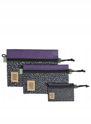 Set of 3 Topo Designs Accessory Bags - loganberry / crackle