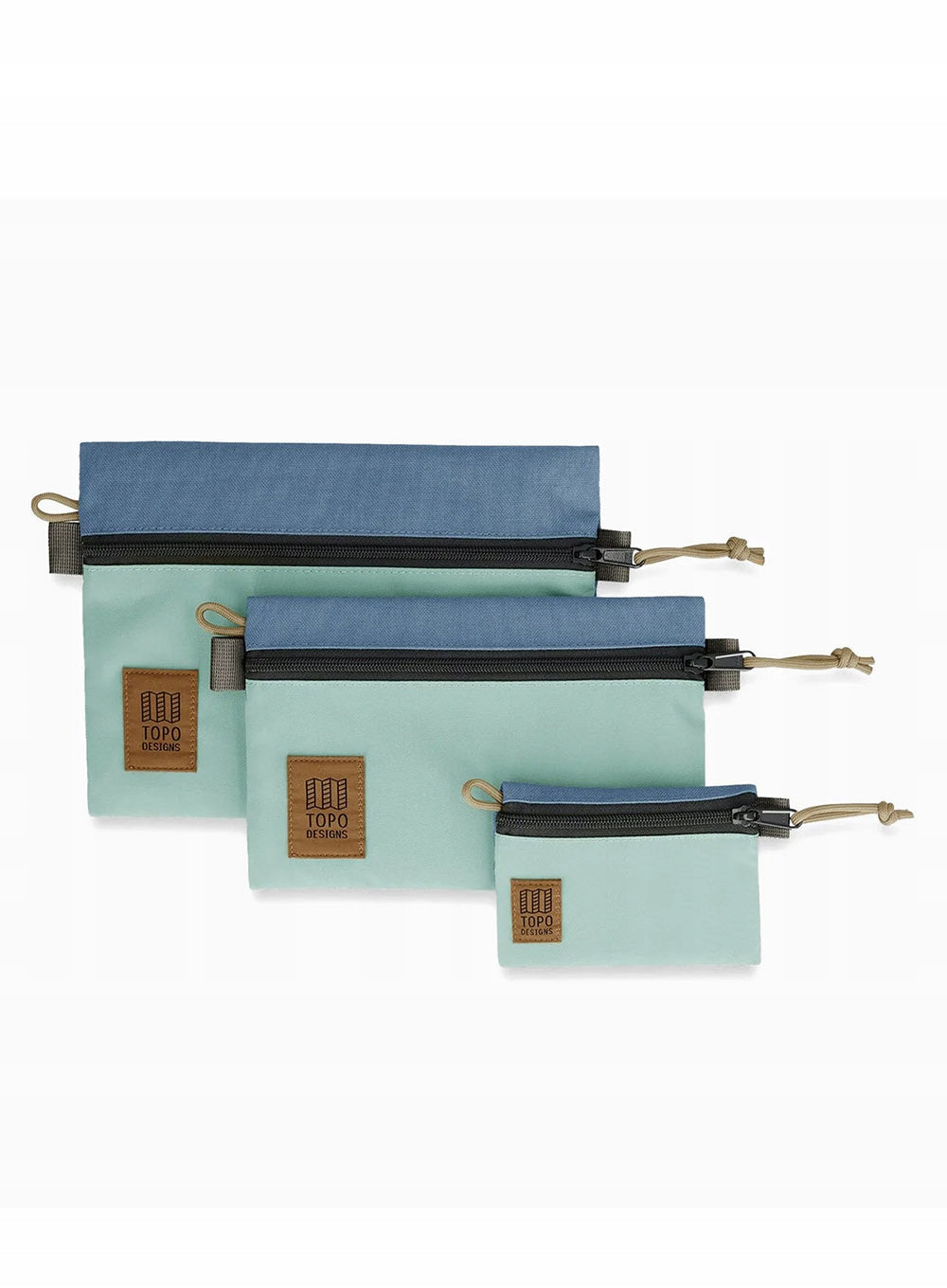 Set of 3 Topo Designs Accessory Bags - stone blue / ash green Color blue