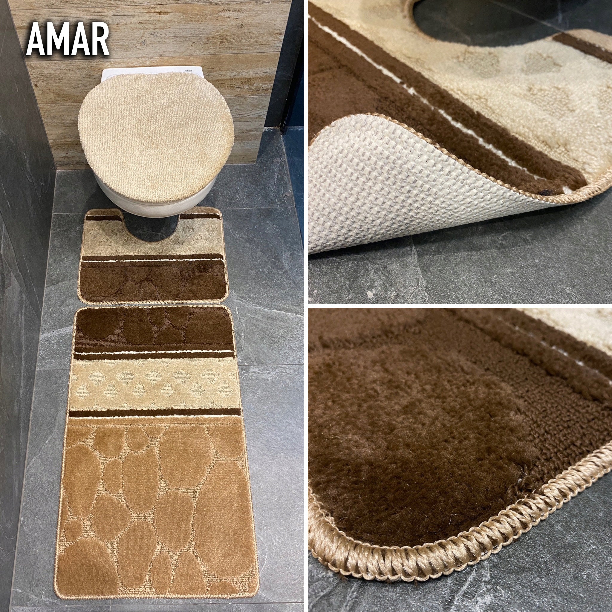 Set of 3-piece bathroom mats, mix Material polypropylene