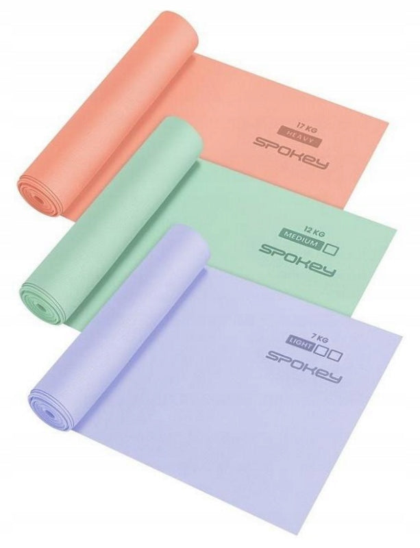 Set of 3 rubber training tapes non-slip Spokey RIBBON TEX SET