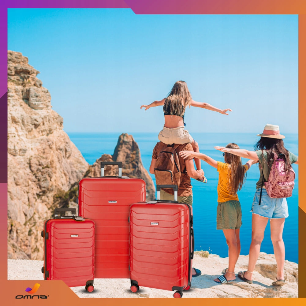 Set of 3 travel suitcases 3in1 ABS luggage trunk on wheels 94L+63L+40L Width (longer edge) 49 cm