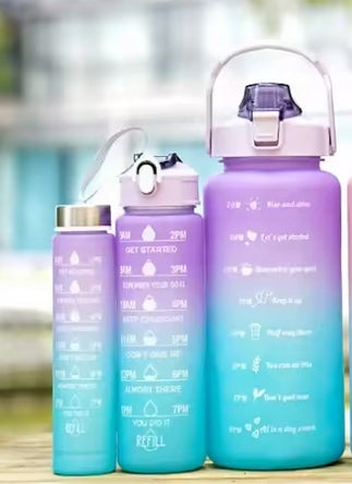 Set of 3 water bottles water bottle motivational training 1500ml+600ml+200ml Brand no brand