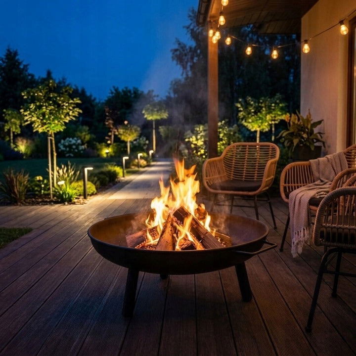 Set of 3in1 Hunting Hanging Boiler 8L Garden Tripod Fire Pit Grill Grate diameter / width 60 cm