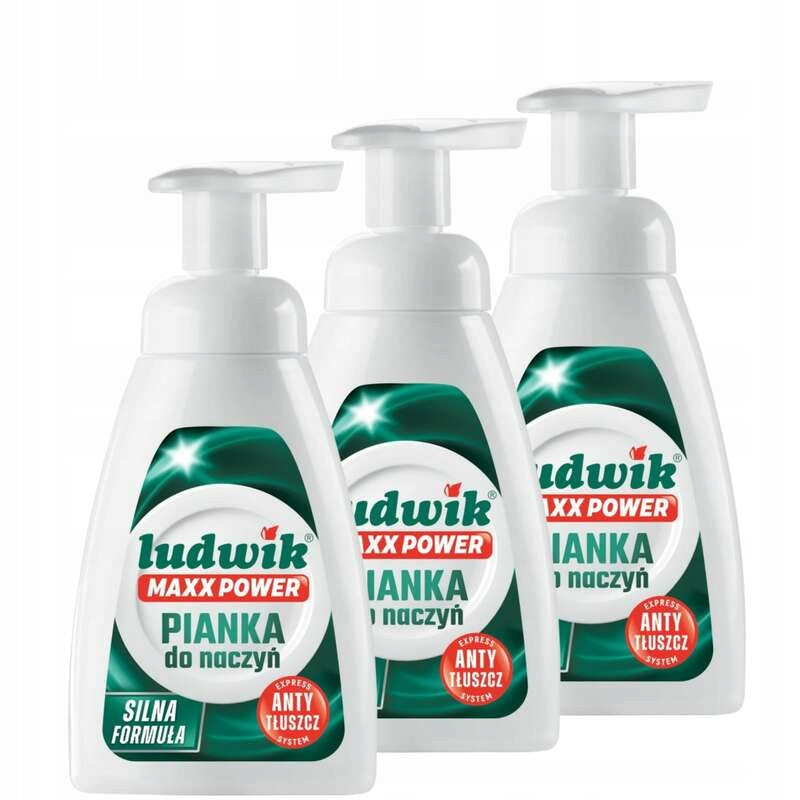 Set of 3x Concentrated Dish Foam Ludwik Maxx Power 300 ml Citrus