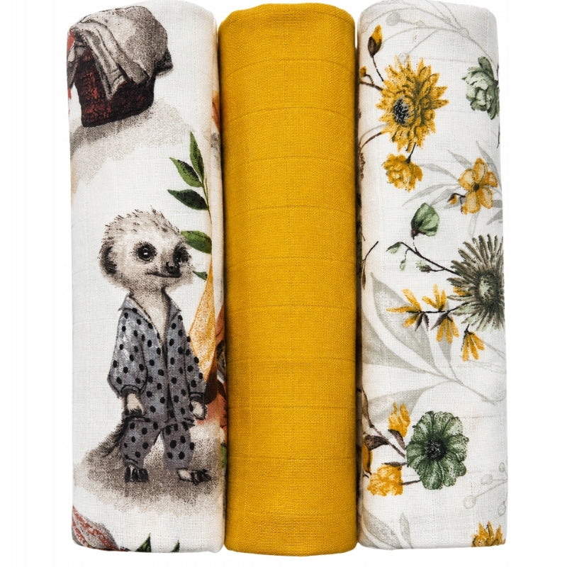 Set of 3x Premium Muslin Diapers