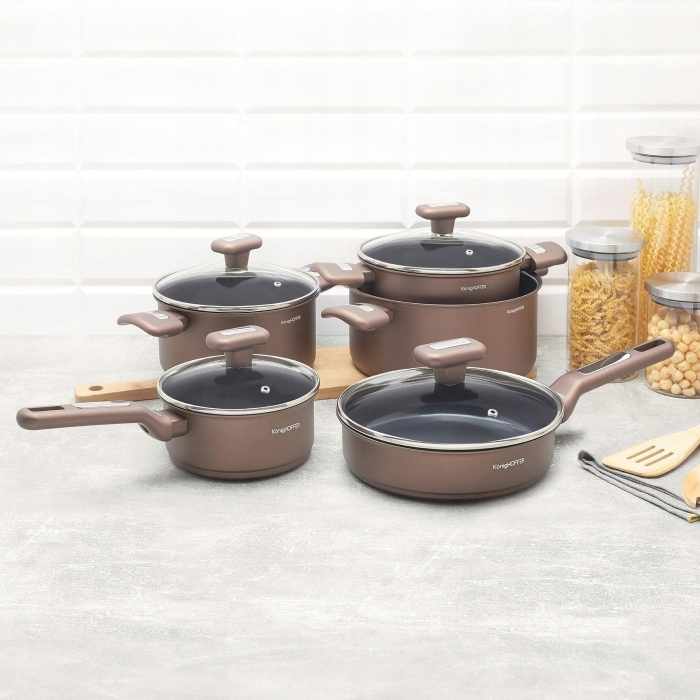 Set of 3x Rondel POT CERAMIC PAN Induction Konighoffer Reno 10el Packaging status original