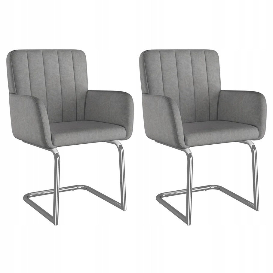 Set of 4 Chairs Dining Room Office Upholstered Faux Leather Packaging status original