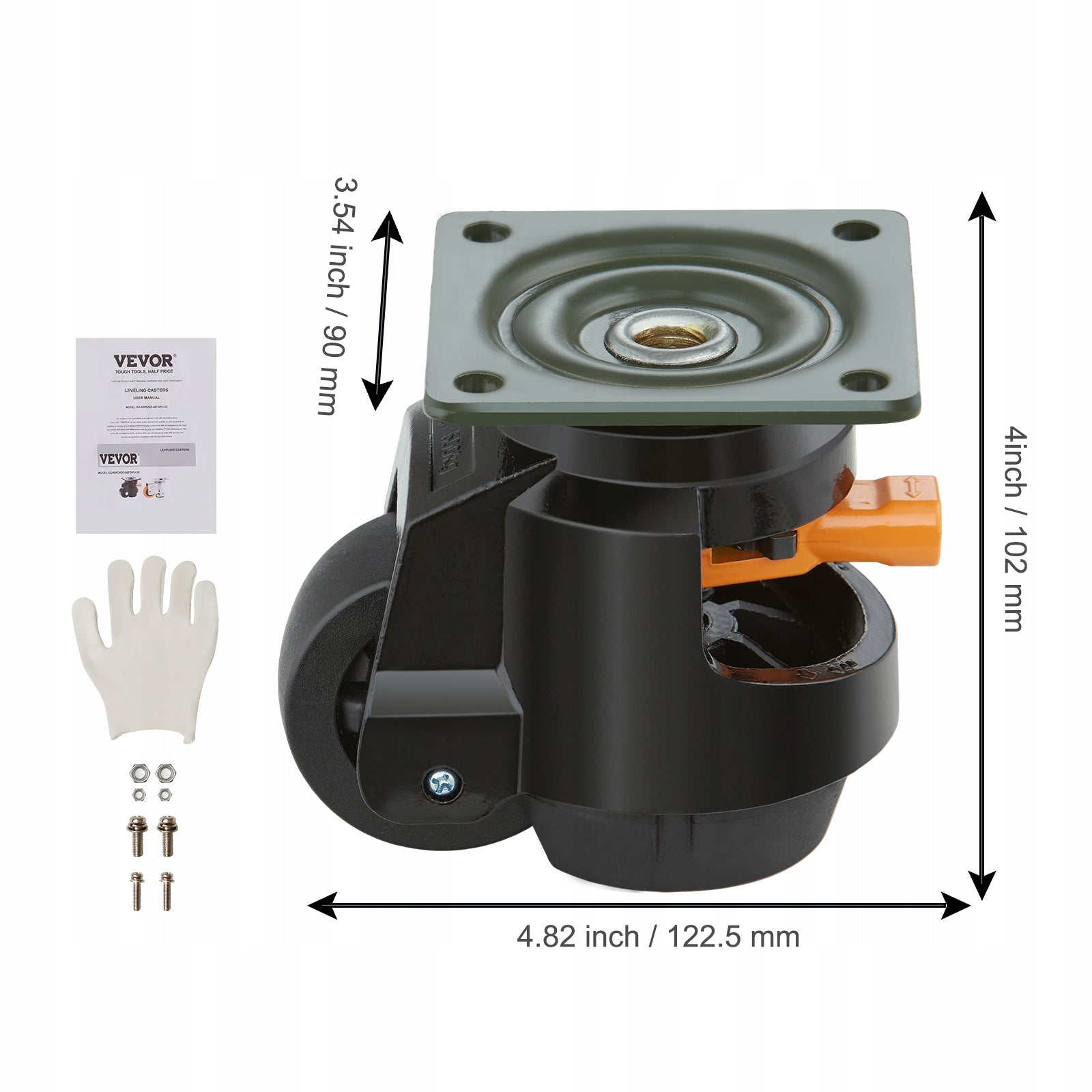 Set of 4 Leveling Casters 2200lbs 2.5" 360 Swivel Workbench Machine Manufacturer code DJJLBSDJPBS4EN0JT