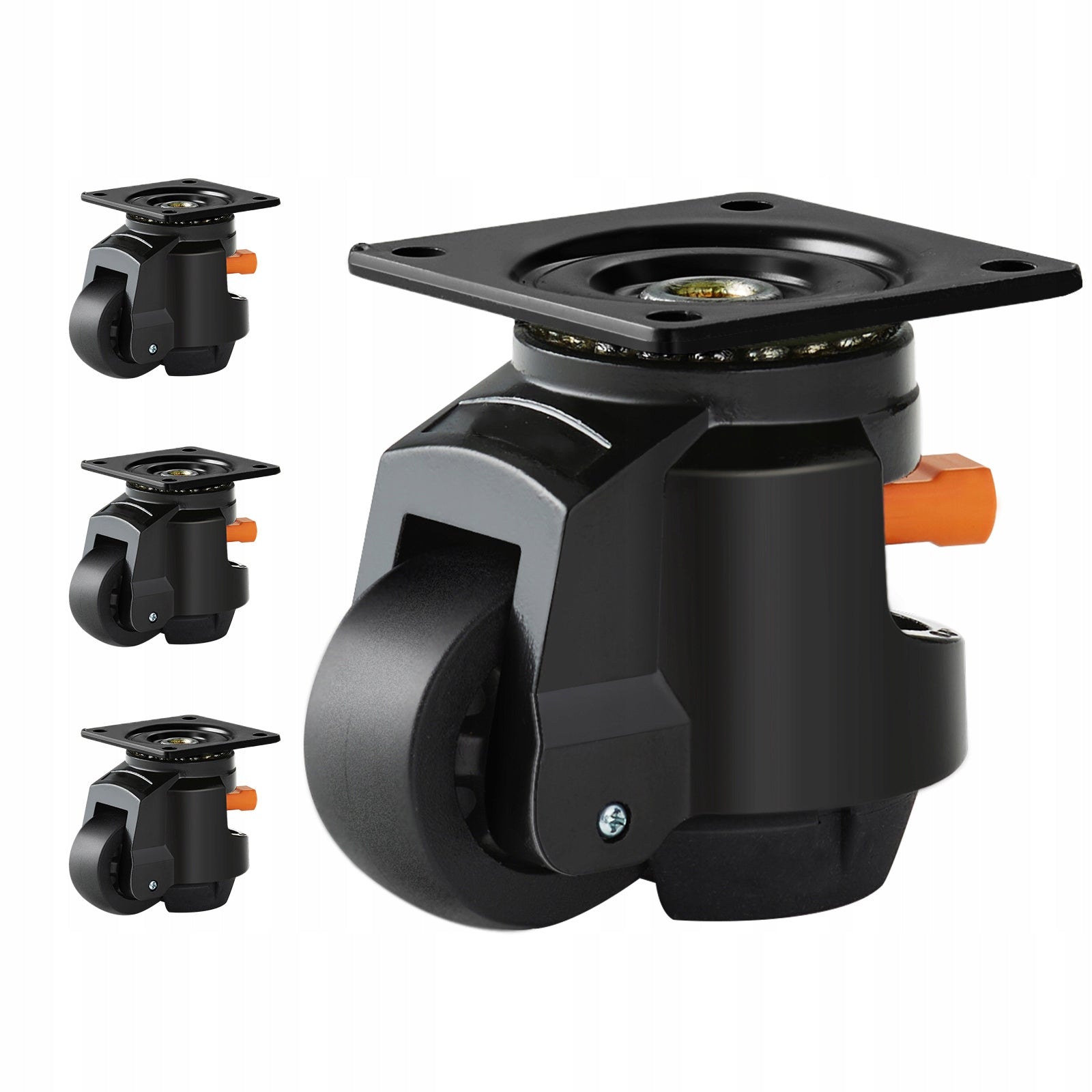 Set of 4 Leveling Casters 2200lbs 2.5" 360 Swivel Workbench Machine