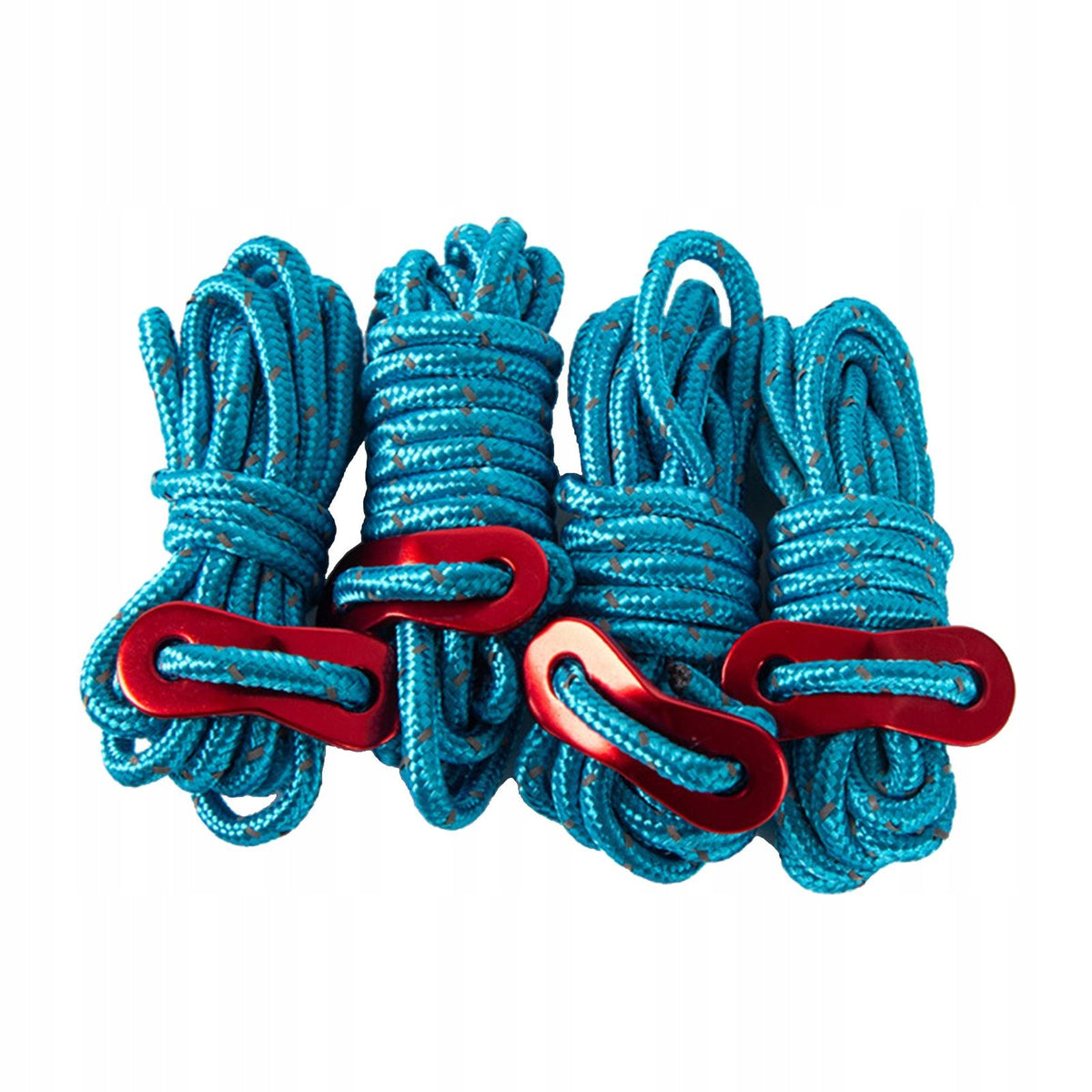Set of 4 Pack Camping Guylines 4mm Ultralight Tent Cord Rope with Blue