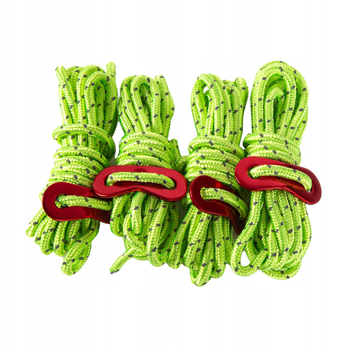 Set of 4 Pack Camping Guylines 4mm Ultralight Tent Cord Rope with Green
