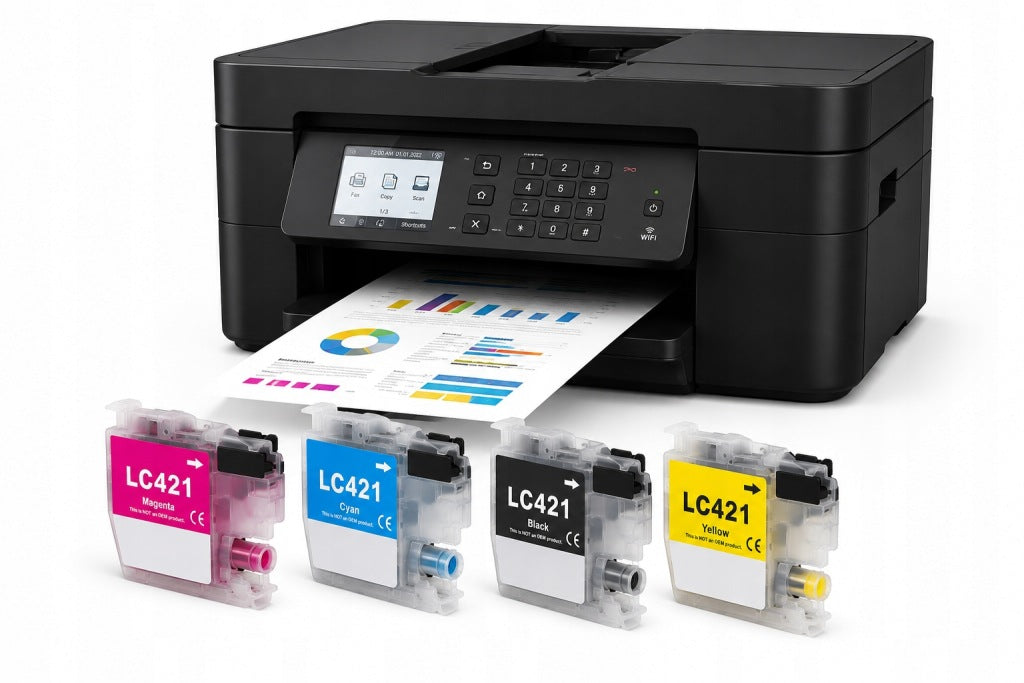 Set of 4 Replacement Inks LC421 – Set for Brother Printers Manufacturer code BI-LC421XL