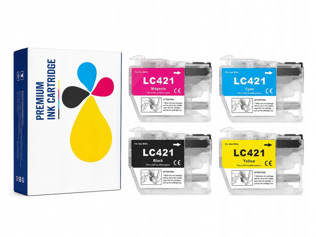 Set of 4 Replacement Inks LC421 – Set for Brother Printers
